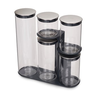 Set 5 recipiente pentru alimente cu suport joseph joseph collection
