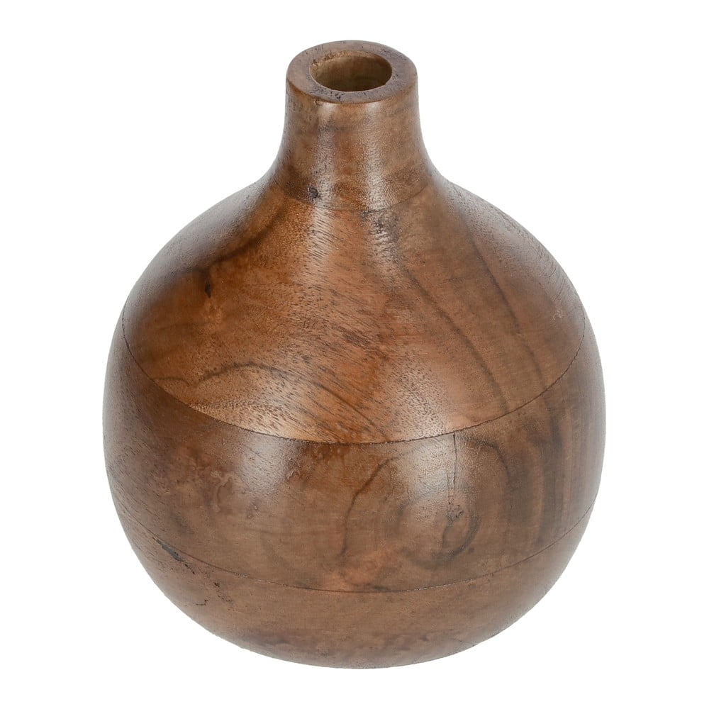 Vază din lemn de salcâm natural kave home tyara, înălțime 15,5 cm