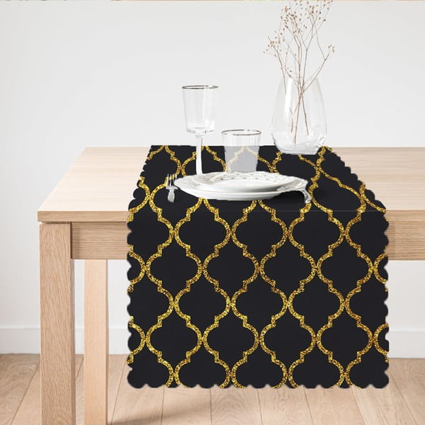Napron pentru masă Minimalist Cushion Covers Black Ogea, 45 x 140 cm