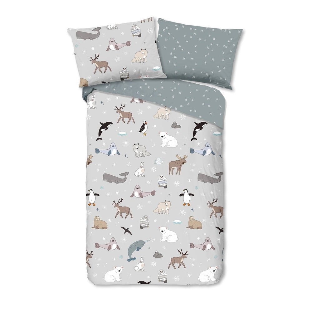 Lenjerie de pat din flanelă pentru copii Good Morning Arctic, 140 x 200 cm bonami.ro imagine noua