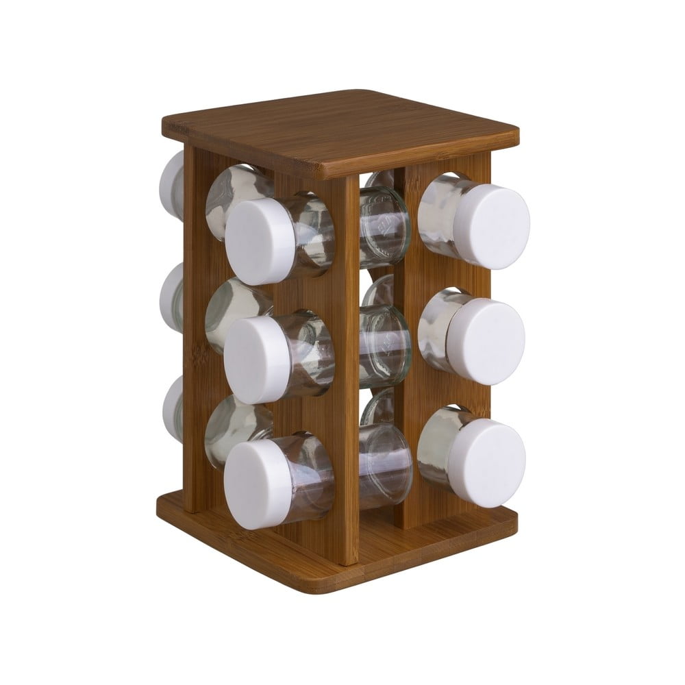 Recipiente de condimente cu suport 12 buc. Bamboo Walnut – Casa Selección