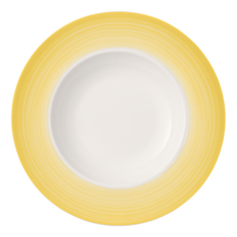 Farfurie adâncă din porțelan pentru paste Villeroy & Boch Colourful Life, 30 cm, alb-galben