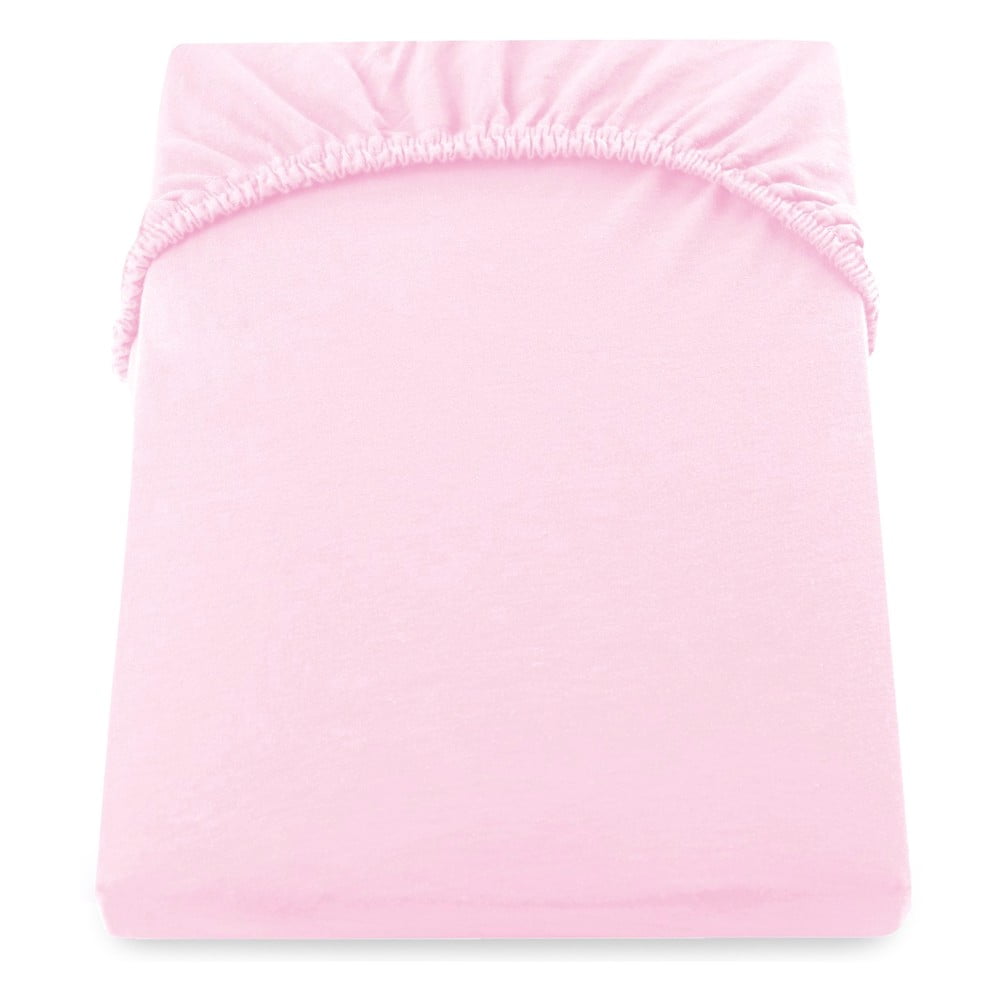 Cearșaf de pat cu elastic DecoKing Nephrite, 140–160 cm, roz bonami.ro imagine noua