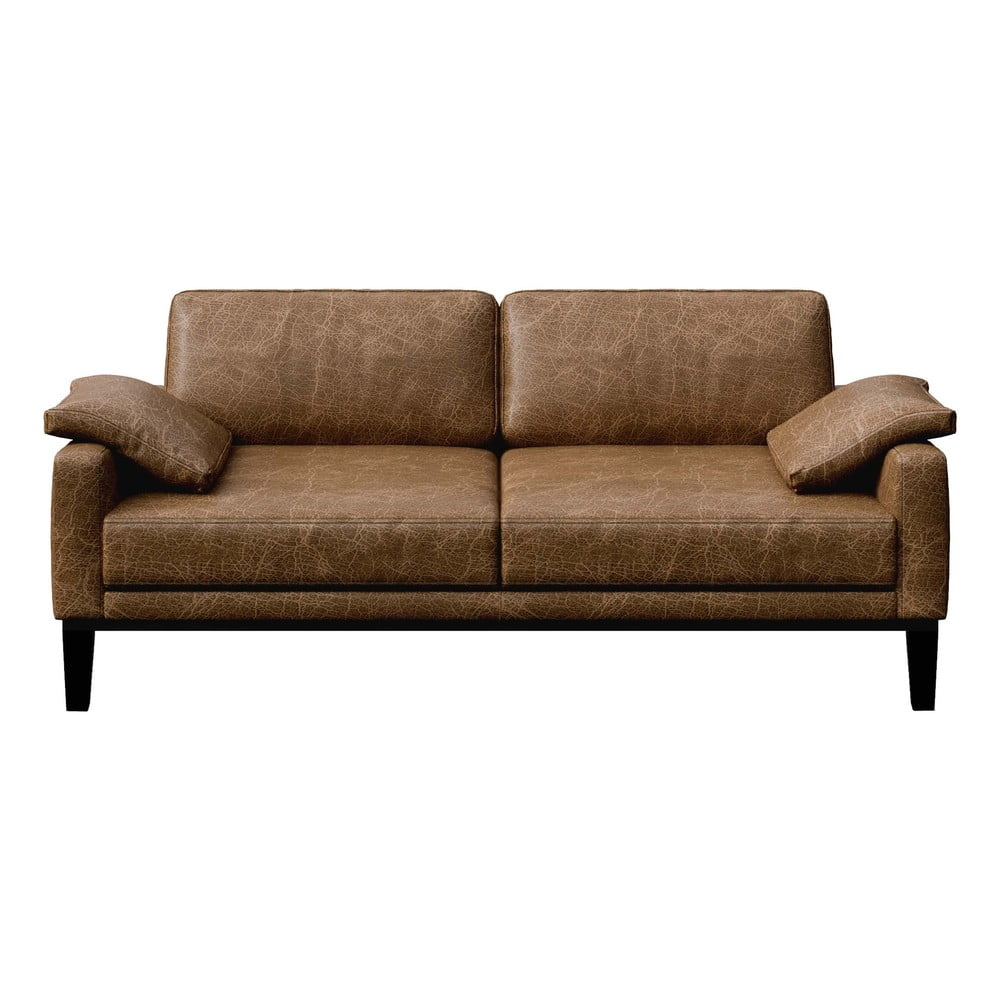Canapea din piele MESONICA Musso, maro coniac, 173 cm 173 imagine noua