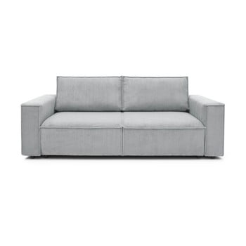 Canapea extensibilă cu velur bobochic paris nihad, 245 cm, gri deschis