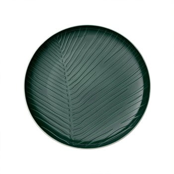 Farfurie din porțelan villeroy & boch leaf, ⌀ 24 cm, alb-verde