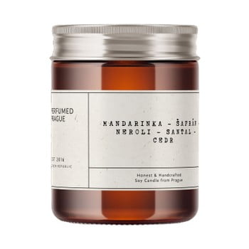 Lumânare din ceară de soia cu parfum de mandarine și șofran perfumed prague, timp de ardere 40 h