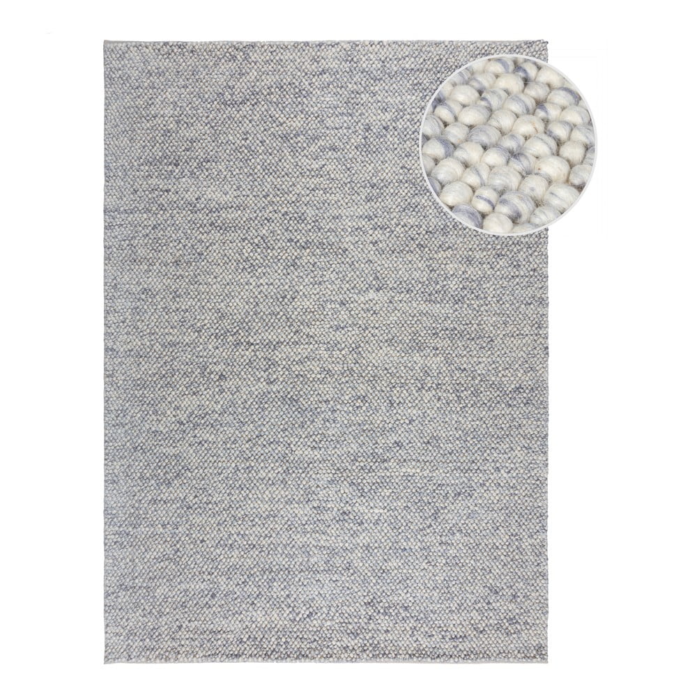 Covor albastru deschis țesut manual din amestesc de lână 160x230 cm Minerals – Flair Rugs