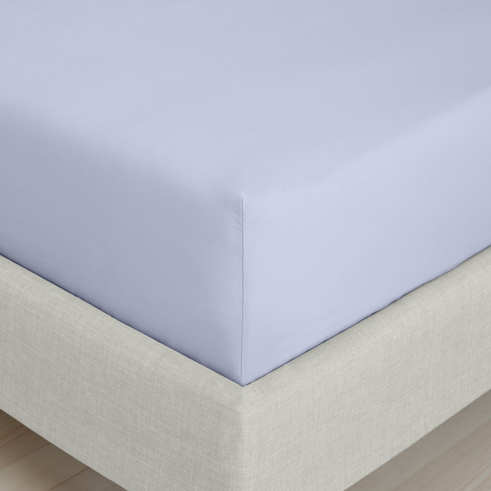 Cearceaf mov lavandă din bumbac percal cu elastic 185x200 cm Cotton Percale – Bianca