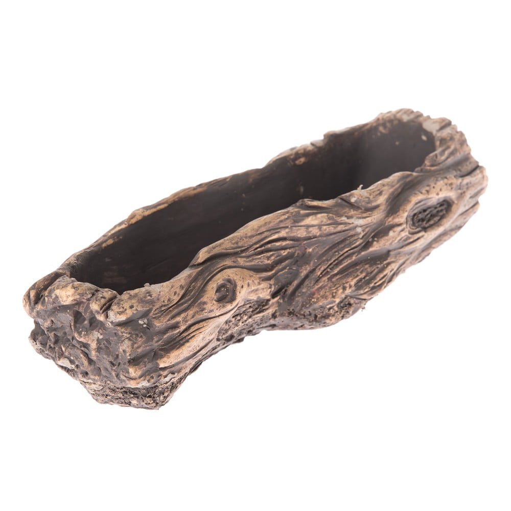 Ghiveci din beton dakls natural, lungime 24,5 cm, maro