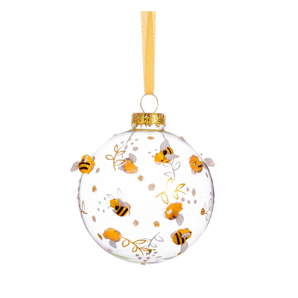 Ornament de Crăciun din sticlă Bees & Flowers – Sass & Belle