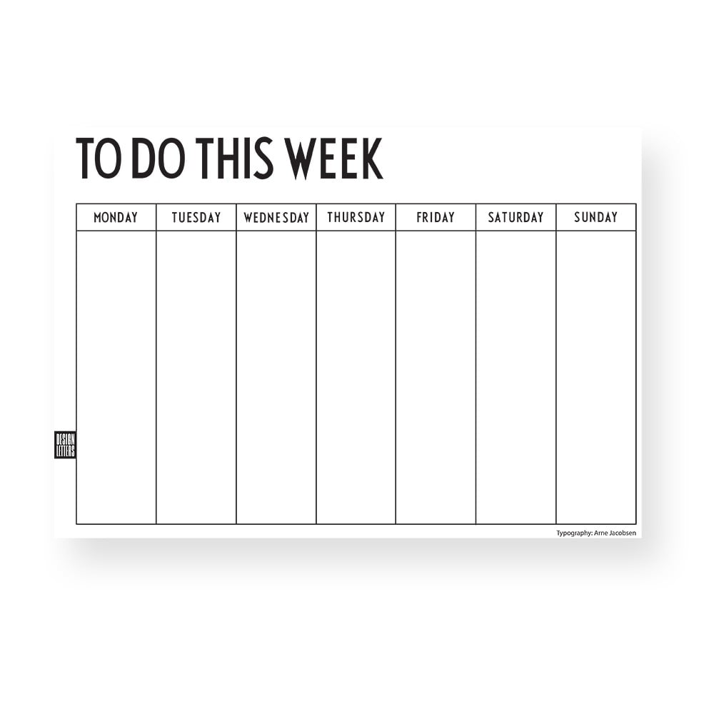 Planificator săptămânal Design Letters Weekly, alb bonami.ro imagine 2022