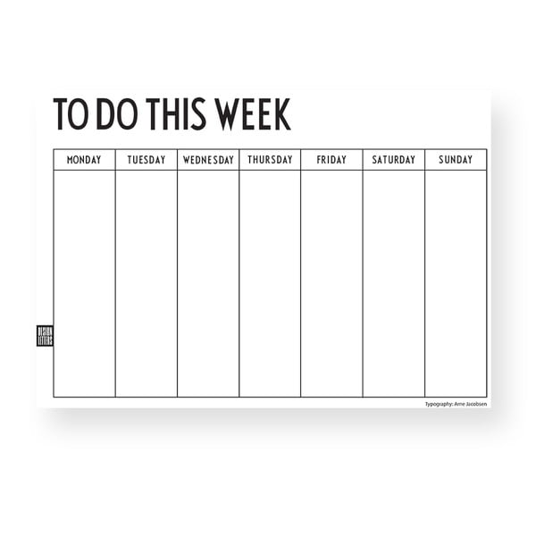 Planificator săptămânal Design Letters Weekly, alb