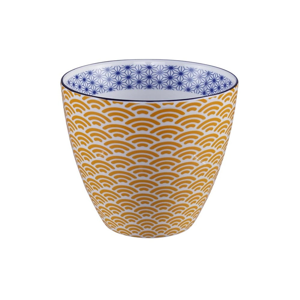Ceașcă pentru ceai Tokyo Design Studio Star/Wave, 350 ml, alb-galben