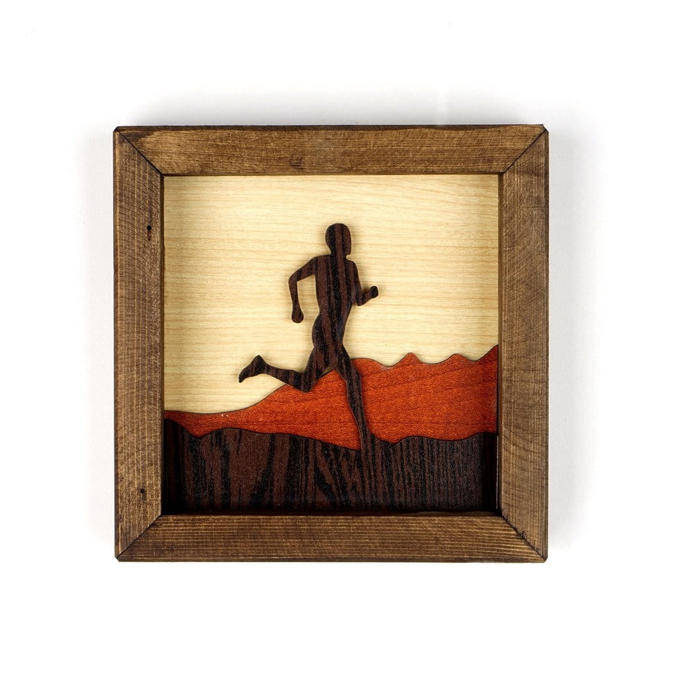 Tablou din lemn Kate Louise Running Man, 16 x 16 cm bonami.ro imagine 2022
