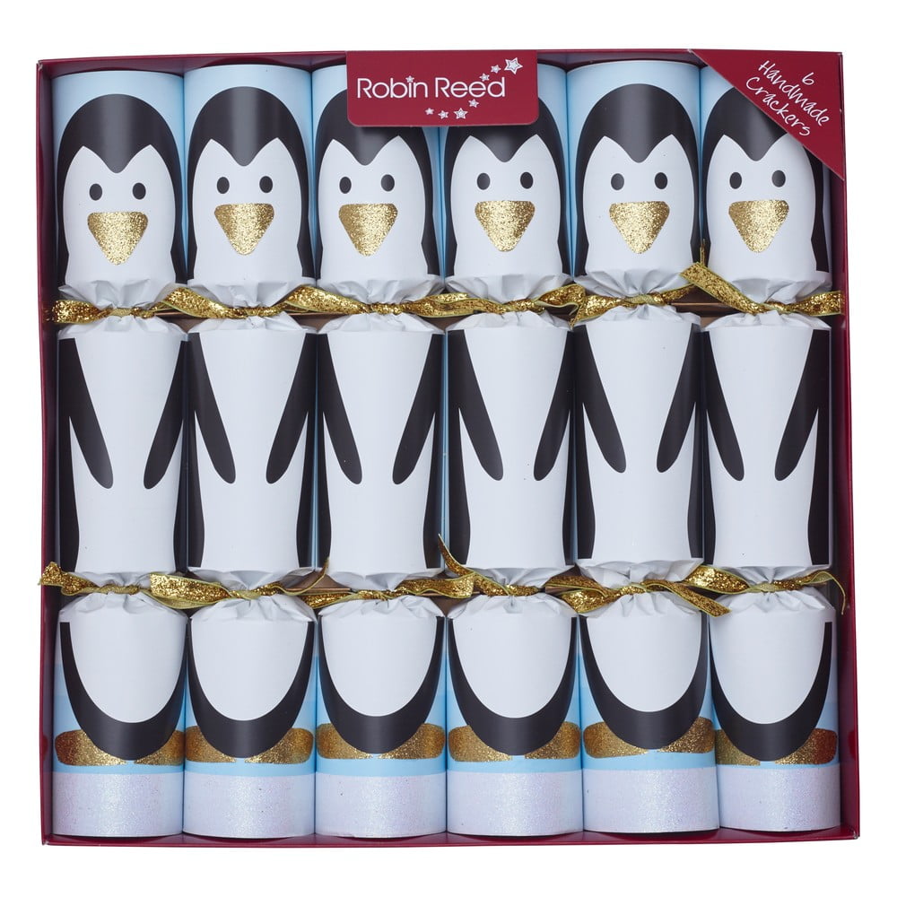 Set 6 pocnitori de Crăciun Robin Reed Penguin