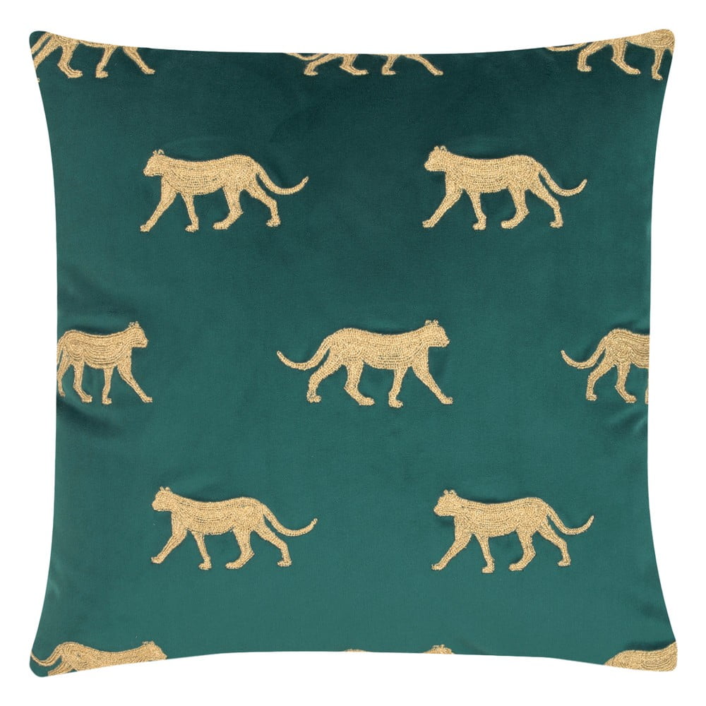Față de pernă decorativă westwing collection cheetah, 40 x 40 cm, verde