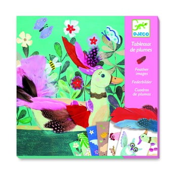 Set creativ djeco colorful feathers