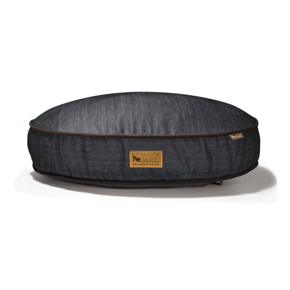 Pat pentru animale de companie albastru închis pentru câini ø 105 cm Round Bed Denim Medieval Blue / Dark Chocolate L – P.L.A.Y.