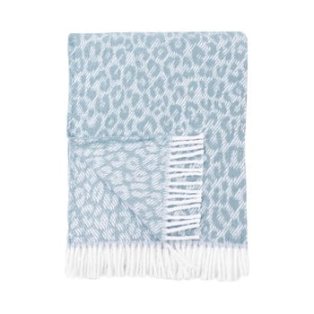 Pled din amestec de bumbac euromant leopard, 140 x 180 cm, albastru