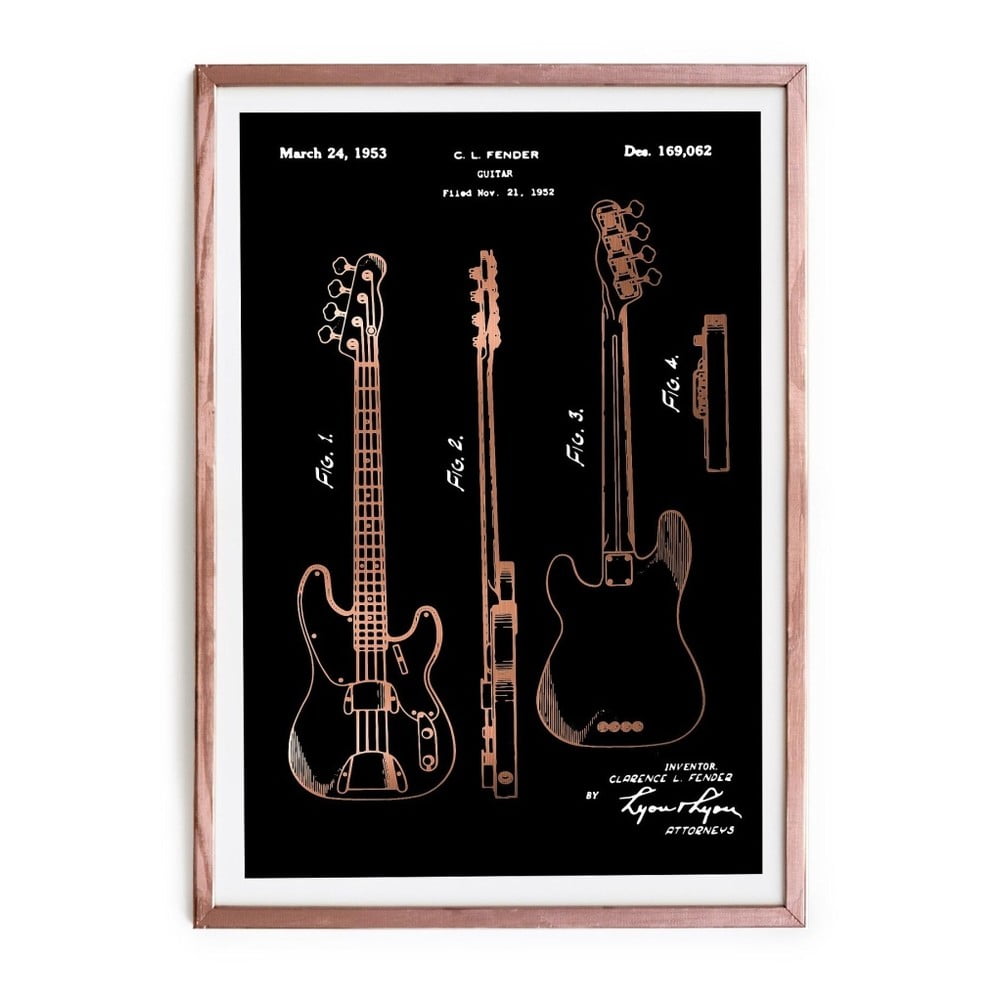 Tablou/poster înrămat Really Nice Things Fender Guitar, 65 x 45 cm