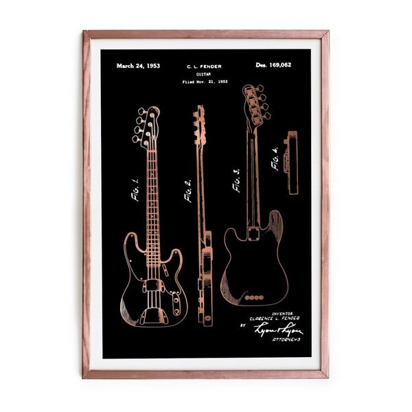 Tablou/poster înrămat Really Nice Things Fender Guitar, 65 x 45 cm