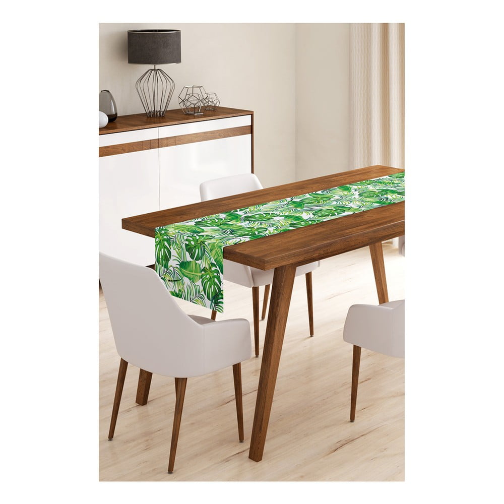 Napron din microfibră pentru masă Minimalist Cushion Covers Green Jungle Leaves, 45 x 140 cm bonami.ro