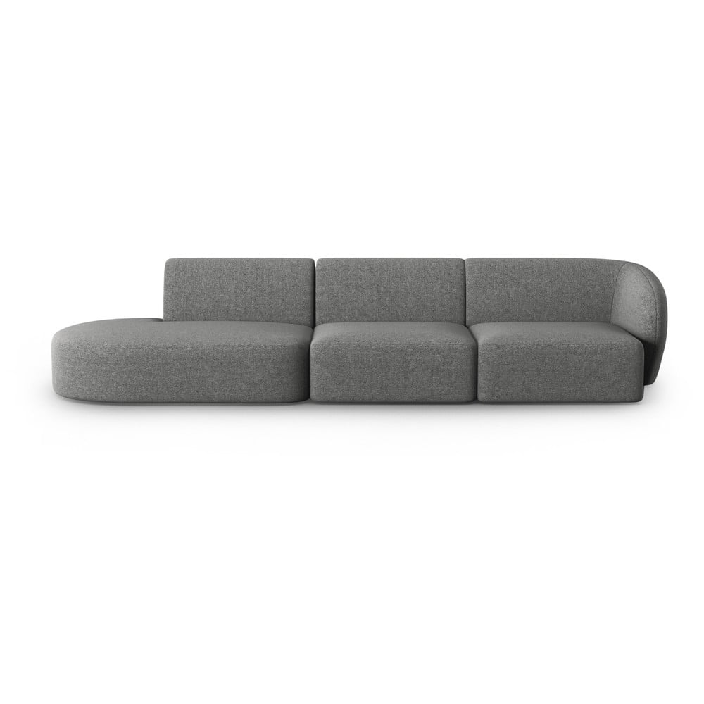 Canapea gri cu tapițerie din chenille cu colț pe partea dreaptă 311 cm Paolo – Milo Casa