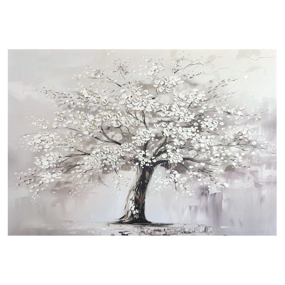 Tablou cu detalii pictate manual 70x100 cm White Tree – Styler