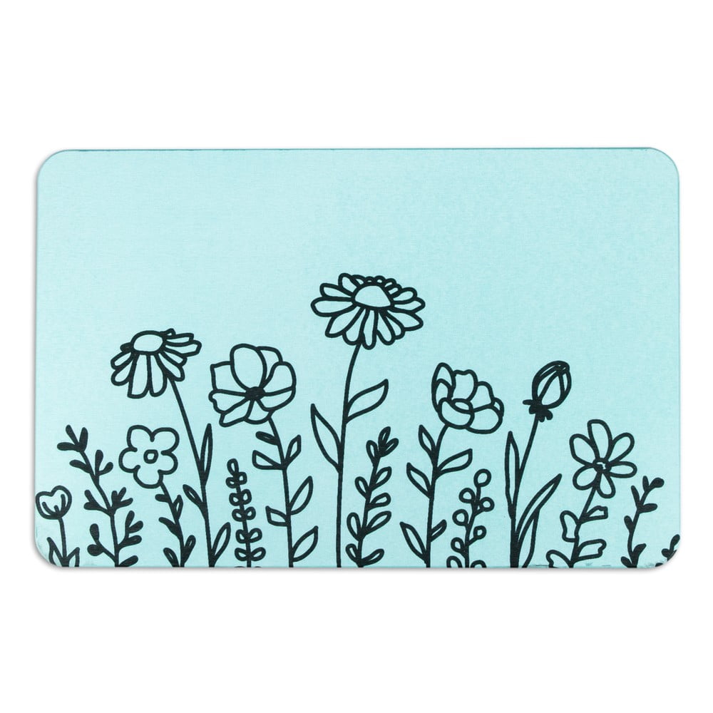 Covoraș de baie albastru deschis 39x60 cm flower lines – artsy doormats