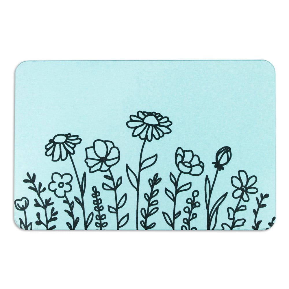  Covoraș de baie albastru deschis 39x60 cm Flower Lines – Artsy Doormats 