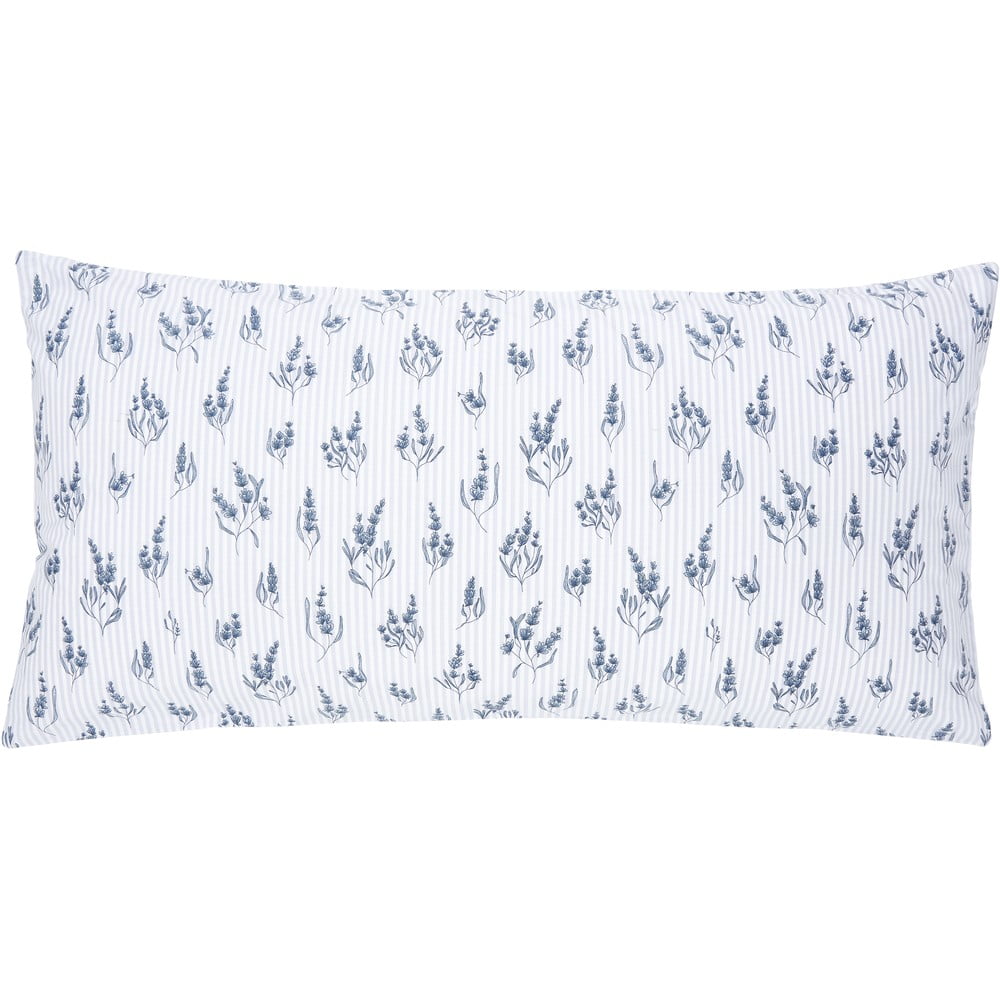 Față de pernă decorativă din bumbac westwing collection, 40 x 80 cm, alb-albastru