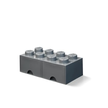 Cutie depozitare cu 2 sertare lego®, gri închis