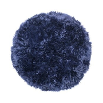 Covor rotund din blană de oaie Royal Dream Zealand, ø 70 cm, albastru