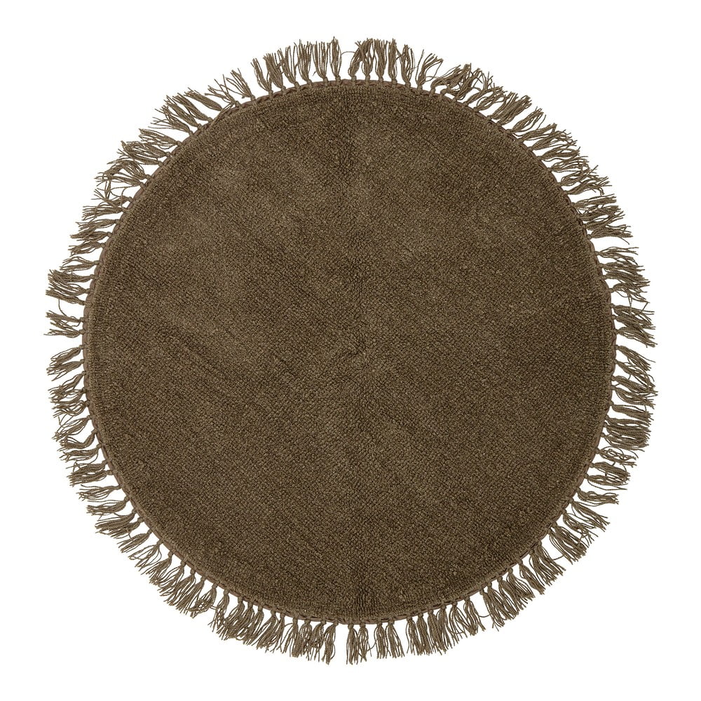 Poza Covor maro rotund din lana Ã¸ 110 cm Lenea - Bloomingville