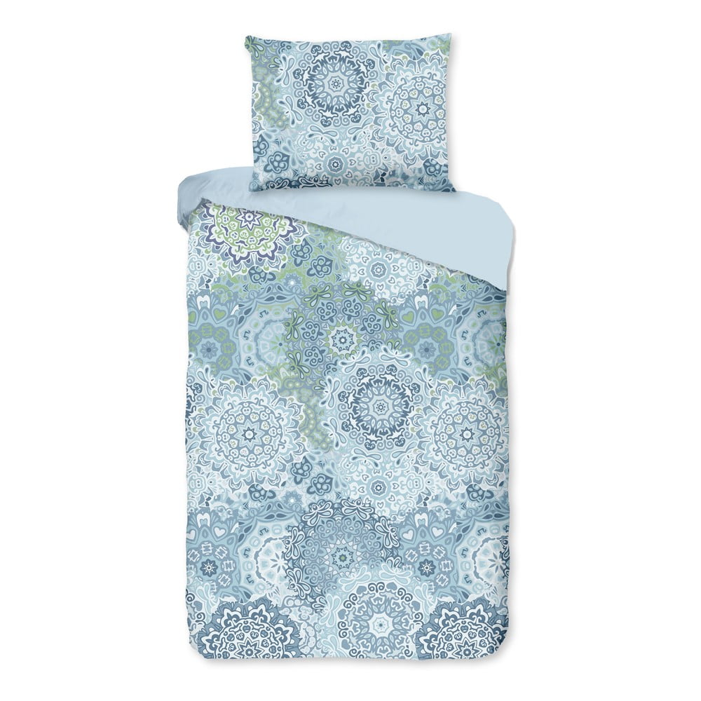 Lenjerie de pat din bumbac pentru pat single Bonami Selection Mandala, 140 x 200 cm, albastru 140 imagine noua somnexpo.ro
