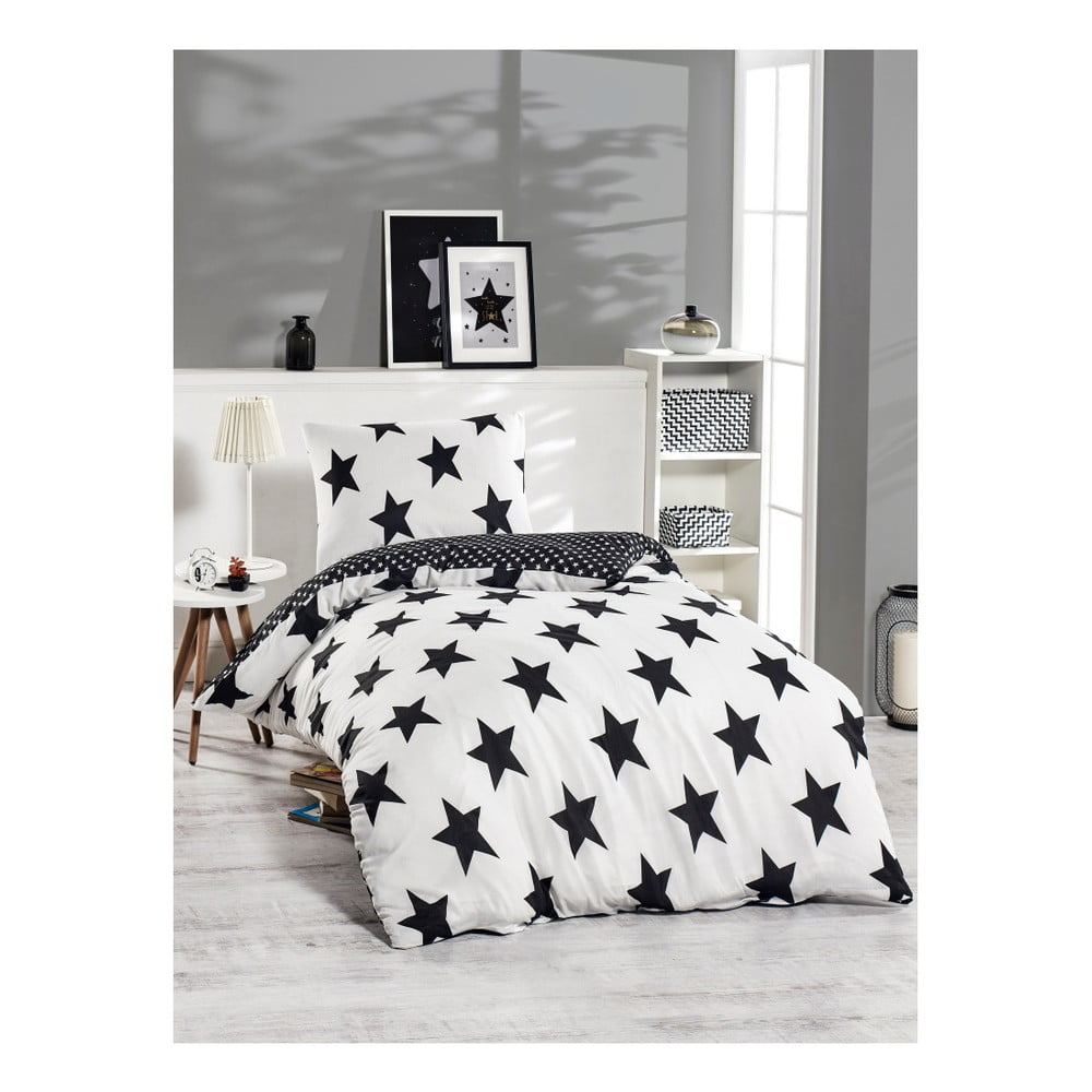 Lenjerie din amestec de bumbac pentru pat de o persoană Bigstar Black, 140 x 200 cm bonami.ro imagine 2022