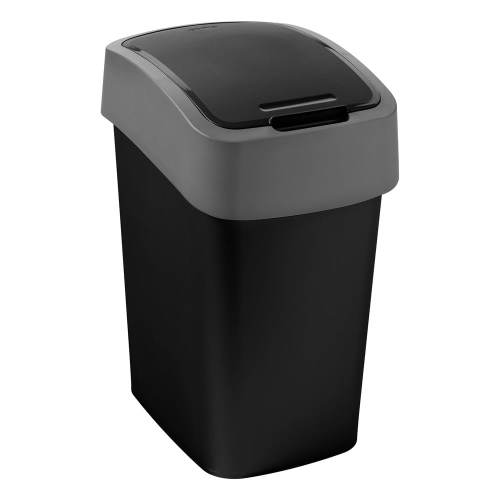 Coș de gunoi negru curver flip bin, 9 l