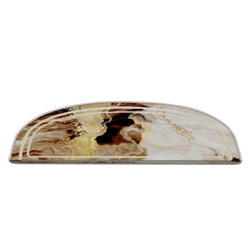 Covorașe pentru scări maro/crem 16 buc. 20x65 cm Golden Marble – Vitaus