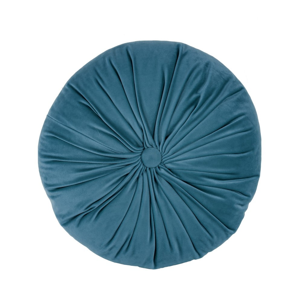 Pernă decorativă din catifea Tiseco Home Studio Velvet, ø 38 cm, albastru