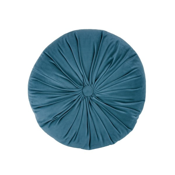 Pernă decorativă din catifea Tiseco Home Studio Velvet, ø 38 cm, albastru