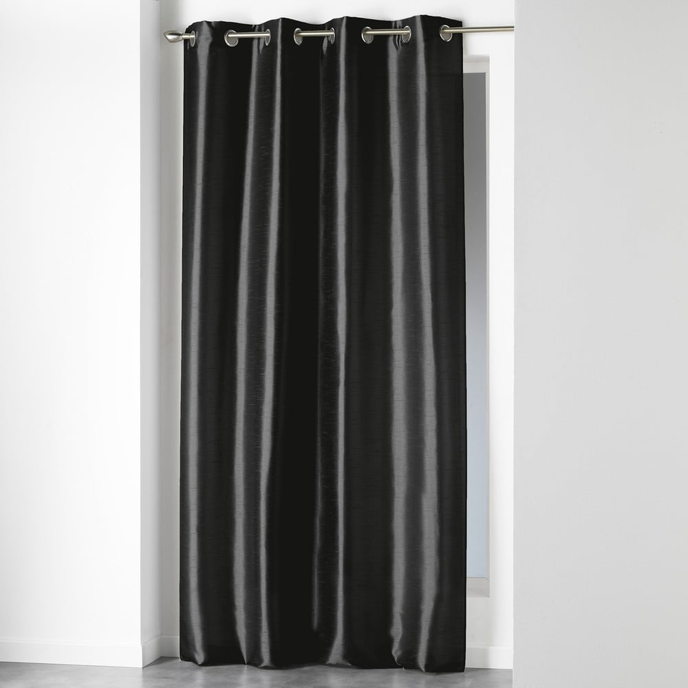 Draperie neagră din microsatin 140x240 cm Shana – douceur d\'intérieur