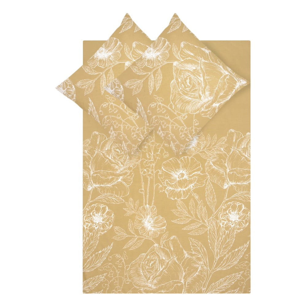 Lenjerie de pat galbenă din bumbac percal 200×200 cm Keno – Westwing Collection 200x200 imagine noua somnexpo.ro