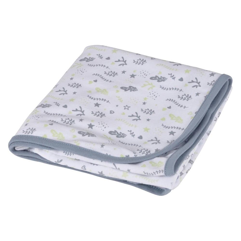 Pătură pentru copii albă/gri din bumbac 75x75 cm Ocean – Bébé Douceur