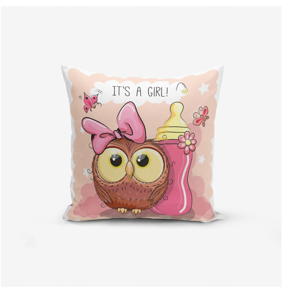 Față de pernă pentru copii 43x43 cm Girl Owl – Mila Home