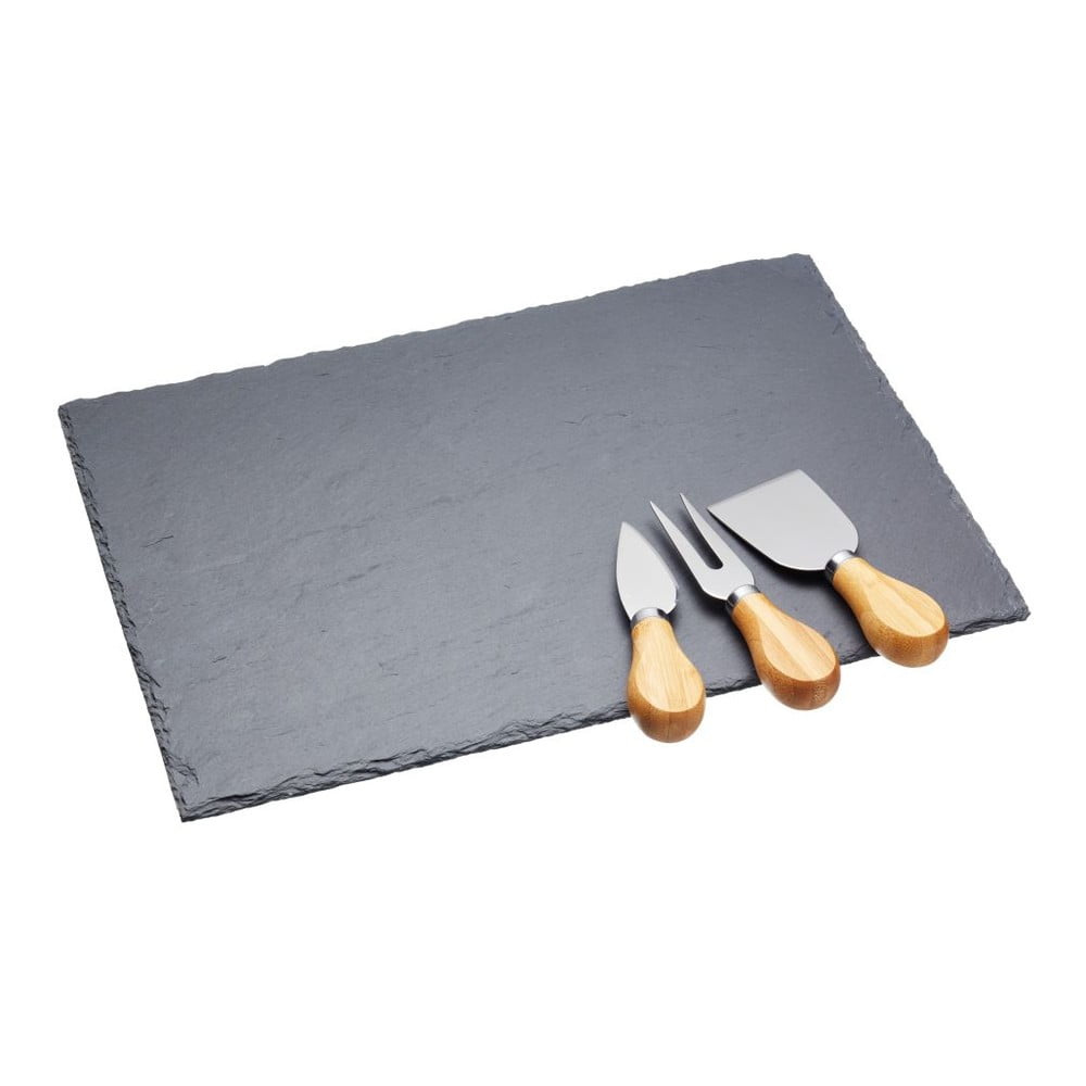 Set cuțite brânzeturi și tocător din ardezie Master Class, 35 x 25 cm bonami.ro imagine 2022