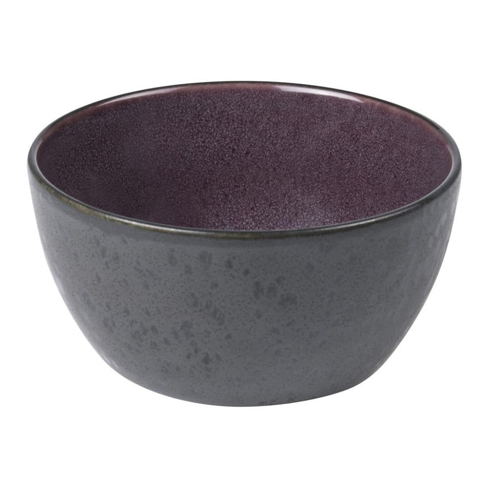 Bol din ceramică și glazură interioară mov Bitz Mensa, diametru 12 cm, negru Bitz
