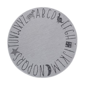 Covor copii ragami letters, ø 120 cm, gri
