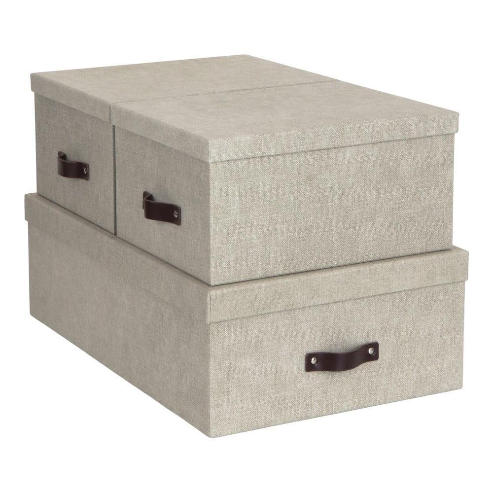 Set 3 cutii de depozitare Bigso Box of Sweden Inge, bej Bigso Box of Sweden