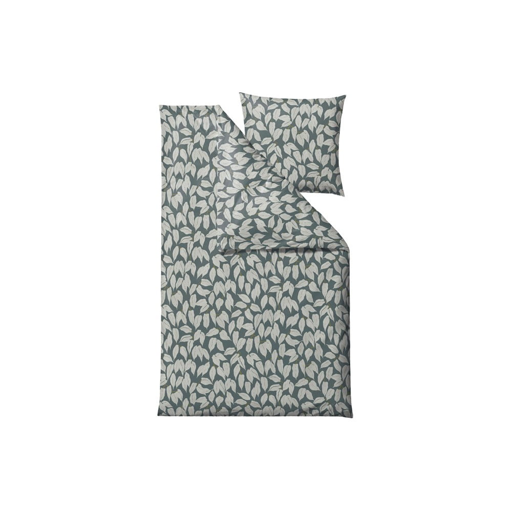 Lenjerie de pat din bumbac satinat pentru pat single Södahl Benjamina, 140 x 220 cm, verde 140 imagine noua